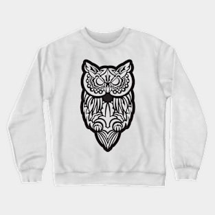 Black White Owl Fantasy Artsy Style Crewneck Sweatshirt